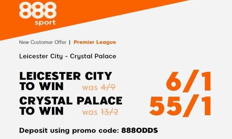 Get 6/1 for Leicester City v 55/1 for Crystal Palace to win