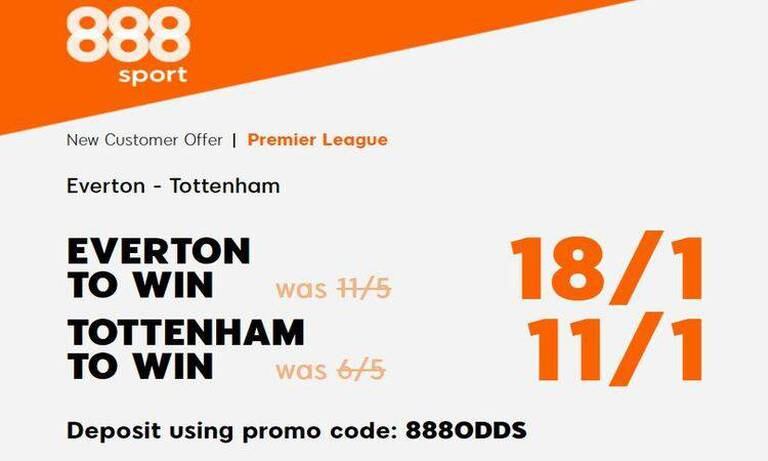 Get 18/1 for Everton v 11/1 for Tottenham to win