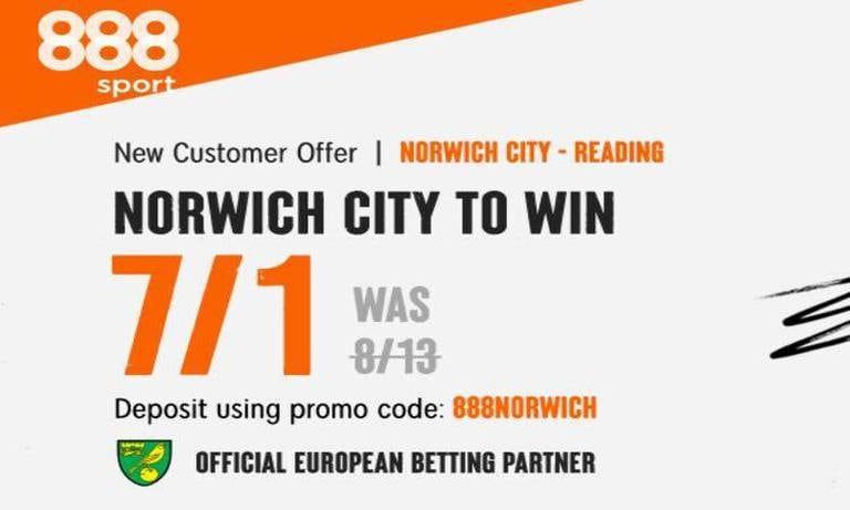 Get 7/1 for Norwich City to beat Reading