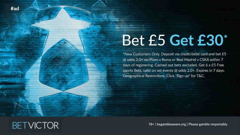 Betvictor Champions League betting