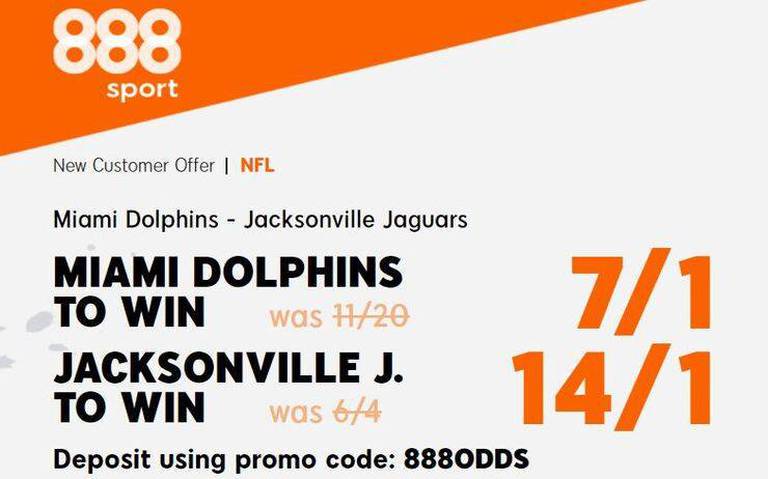 Get 7/1 for Miami Dolphins or Jacksonville Jaguars to win