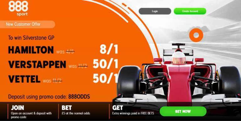 888Sport F1 betting offer