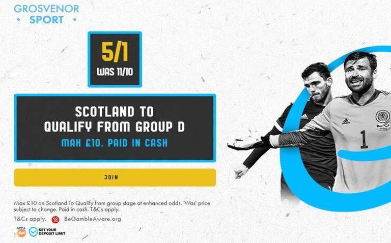 Get 5/1 for Scotland to Qualify in Group D