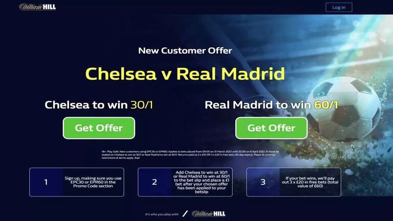 Chelsea Real Madrid Betting Offer