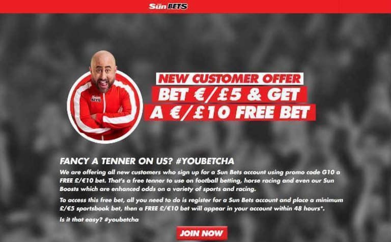 Sun Bets free bets offer