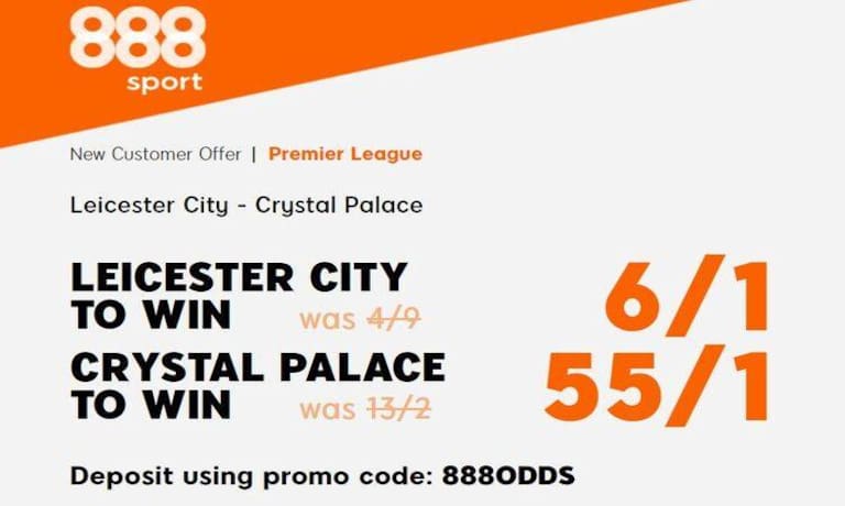 Get 6/1 for Leicester City v 55/1 for Crystal Palace to win