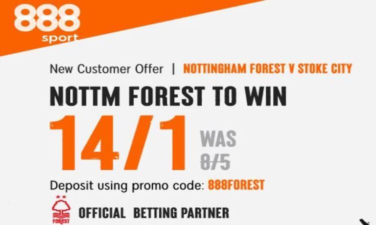 Get 14/1 for Nottingham Forest to beat Stoke City