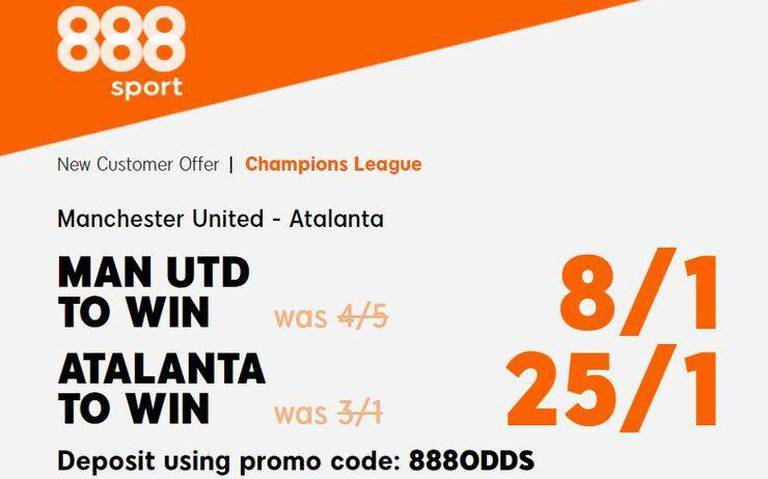 Get 8/1 for Man Utd or 25/1 for Atalanta to win