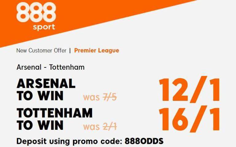 Get 12/1 for Arsenal or 16/1 for Tottenham to win