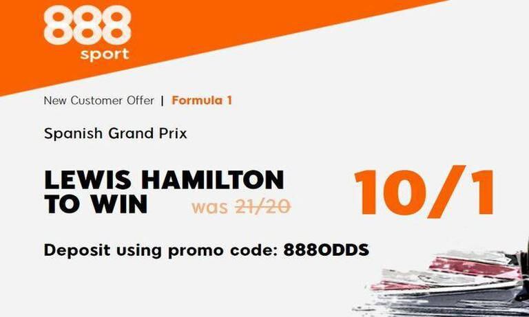 Get 10/1 for Lewis Hamilton to win the Spanish Grand Prix
