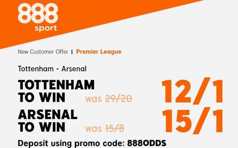Get 12/1 for Tottenham or 15/1 for Arsenal to win