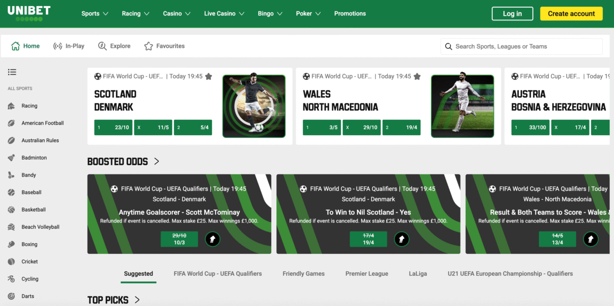 Unibet sign up offer