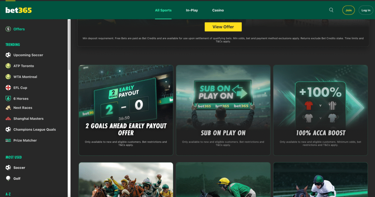 Bet365 Review Screen