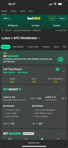 Bet365 Review Mobile Bet Builder