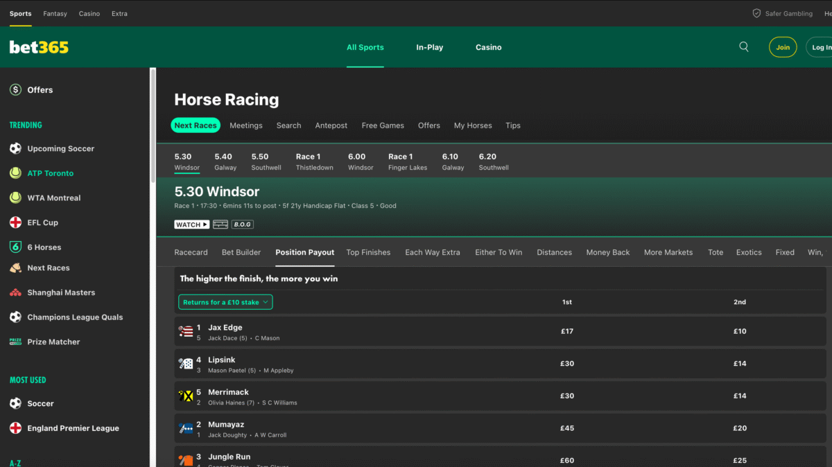 bet365 review horse racing