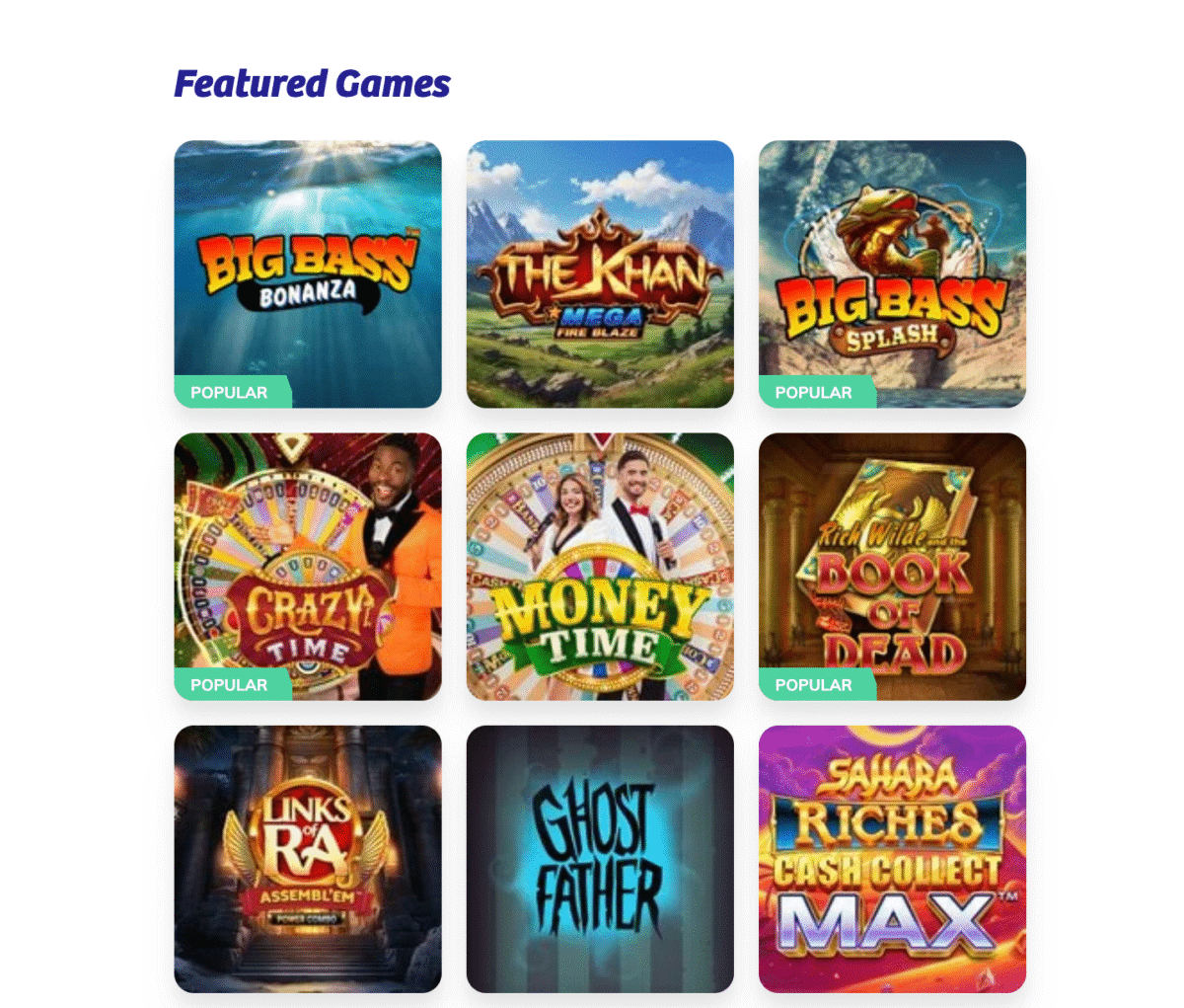 PlayOJO Featured Games
