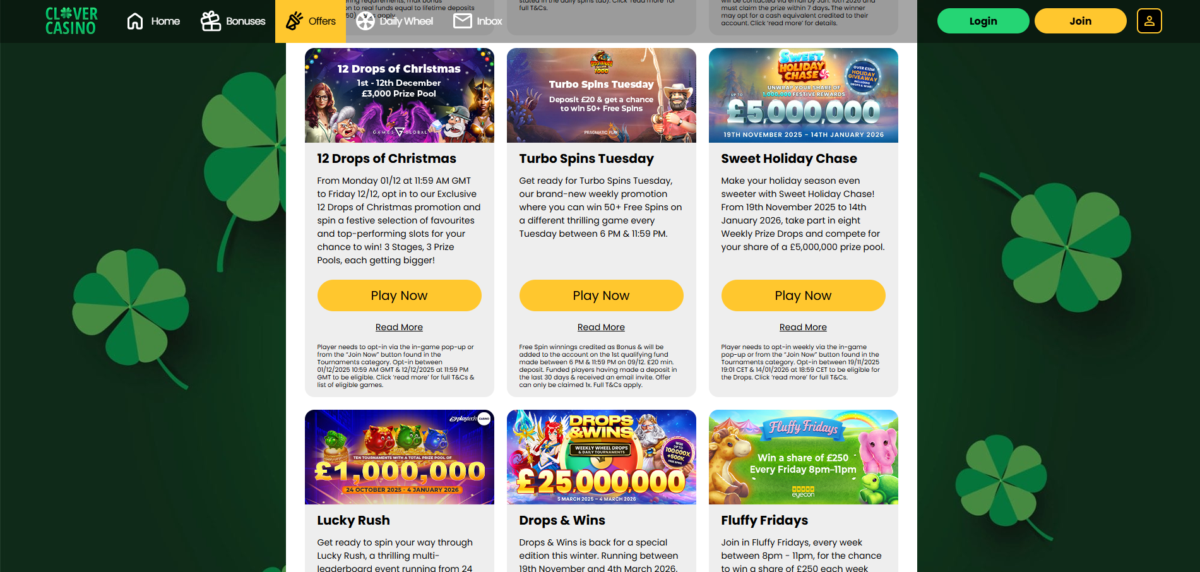 Clover Casino Existing Customer Offers