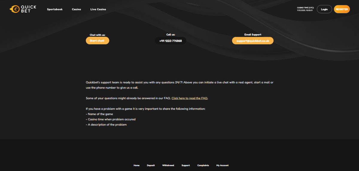 quick bet casino customer experience