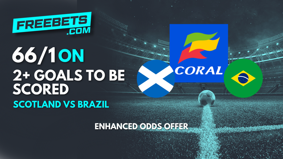 Coral 66 to 1 Scotland vs Brazil 2plus goals scored