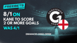 Grosvenor 8 to 1 Kane to Score 2 or More