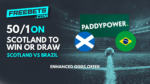PaddyPower 50 1 Scotland vs Brazil Goal to be scored (1)