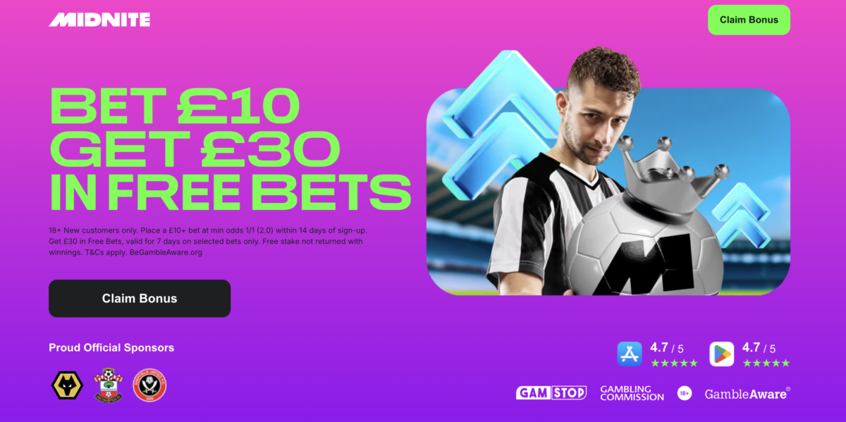 Midnite World Cup Offer - Bet £10 & Get £30 in Free Bets