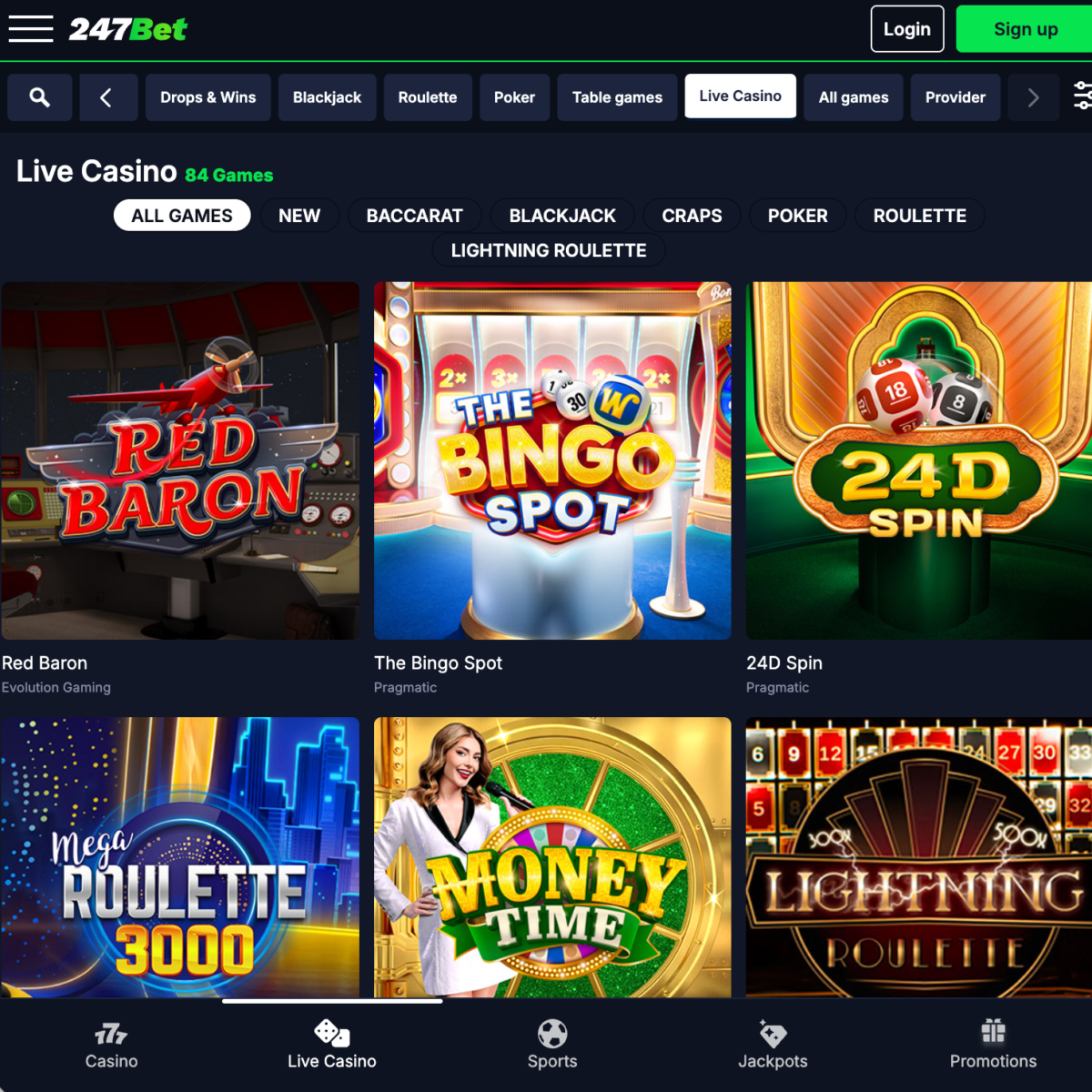 247bet live dealer